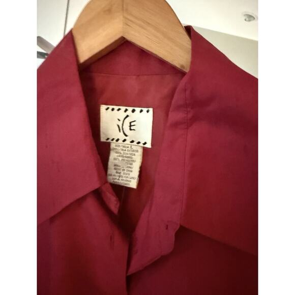 The IcE Suit Womens Large Coral Silk Top NWT - Picture 4 of 5